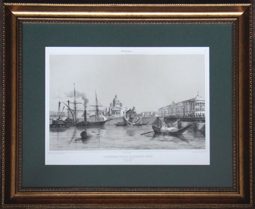 исаакиевский мост 19 век. андре дюран альбом гравюр. гравюры 18 века санкт-петербург. литография спб. большой театр литография.